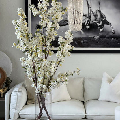 Cherry blossoms in a 16-inch glass cylinder